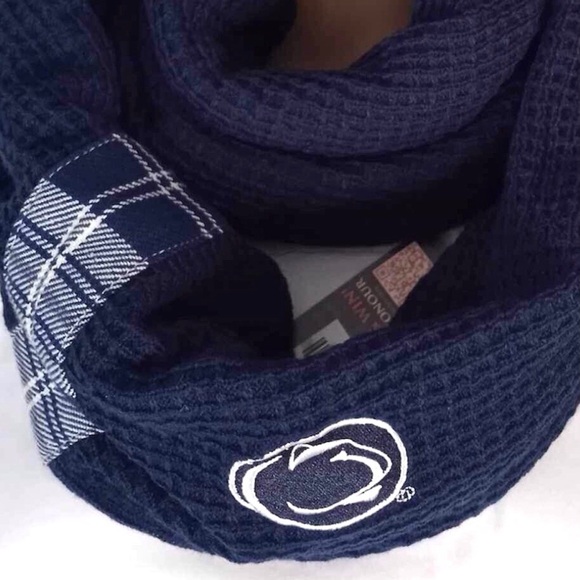 Penn State Nittany Lions Blue Thermal Waffle Knit Infinity Scarf One Size - Picture 2 of 7